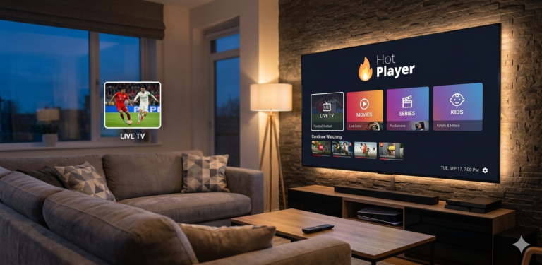 Hot Player IPTV app installation guide on Smart TV with Xtream Codes and M3U playlist setup for Danish users