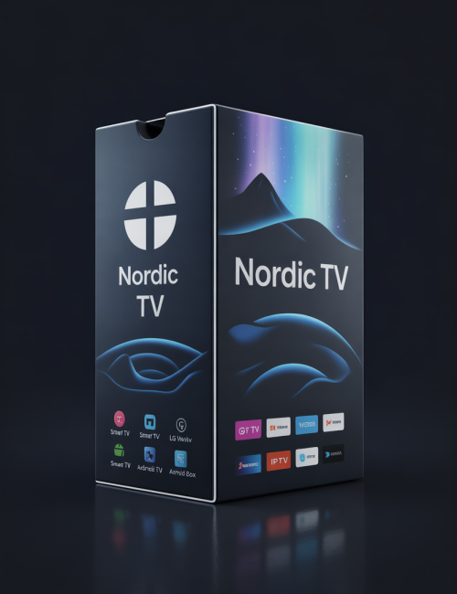 Premium Nordic IPTV abonnementsboks med 4K streamingkanaler og Smart TV kompatibilitet